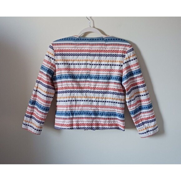 Trina Turk Beatrix Moto Jacket Blazer Embroidered Zip Up Multicolor Size 4 - Picture 2 of 7